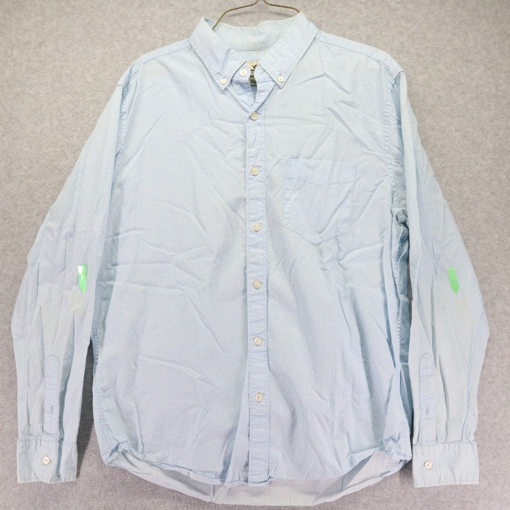 American Eagle Shirt Mens Large Seriously Soft Button Up Blue Floral Long Sleeve